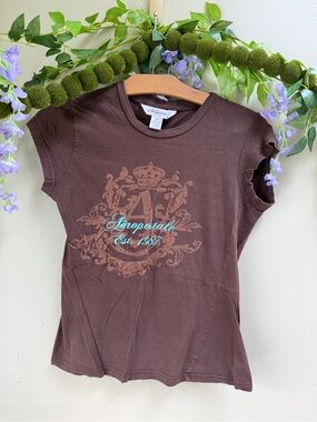 Aeropostale Brown Y2K Style Graphic Tee, size M